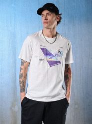 4F T-shirt regular z nadrukiem męski - biały S. Białe t-shirty męskie 4f, l, bez wzorów, z materiału, bez kołnierzyka. Za 79.99 zł.