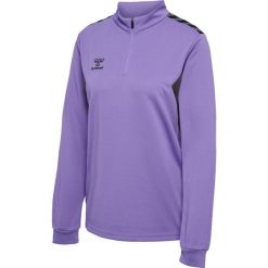 Damska bluza dresowa half zip Hummel Authentic. Fioletowe bluzy bez kaptura damskie HUMMEL, bez wzorów, z dresówki, bez ramiączek, bez kaptura. Za 225.00 zł.