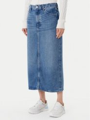 Tommy Hilfiger Spódnica jeansowa WW0WW46503 Niebieski Regular Fit. Niebieskie spódniczki damskie Tommy Hilfiger, bez wzorów, z jeansu. Za 439.99 zł.
