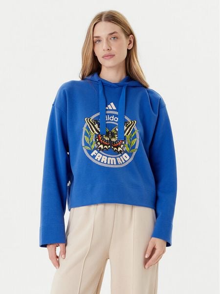 Adidas Bluza Farm JL8608 Niebieski Loose Fit. Niebieskie bluzy bez kaptura damskie Adidas, m, z bawełny. Za 209.99 zł.