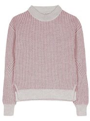 Herrlicher Sweter "Liannie" w kolorze jasnoróżowo-kremowym rozmiar: XS. Brązowe golfy damskie Herrlicher, xs, bez wzorów, ze splotem, bez ramiączek. Za 131.74 zł.