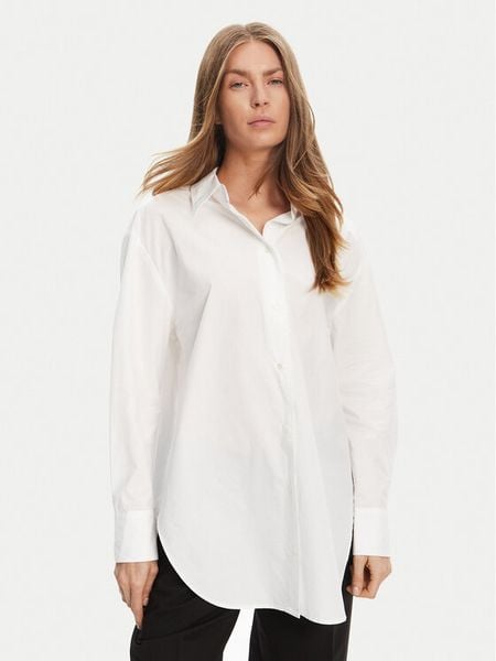 Marc O'Polo Koszula B01 1051 42025 Biały Regular Fit. Białe koszule damskie Marc O´Polo, bez wzorów, z bawełny, biznesowe, bez kołnierzyka, bez ramiączek. Za 199.99 zł.