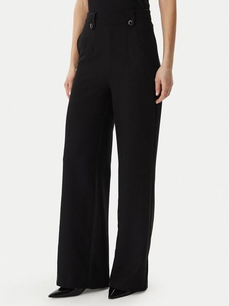 Morgan Spodnie materiałowe 261-PINTA.F Czarny Regular Fit. Czarne spodnie materiałowe damskie Morgan, bez wzorów, z materiału. Za 329.99 zł.