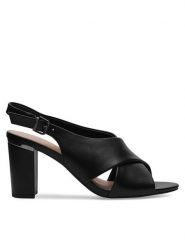 Lasocki Sandały WYL3858-2Z Czarny. Czarne sandały damskie Lasocki, bez wzorów, ze skóry, bez obcasa, na słupku. Za 229.99 zł.