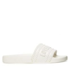 Klapki LOVE MOSCHINO. Białe klapki damskie Love Moschino, bez wzorów, bez obcasa. Za 559.99 zł.