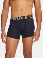 Versace Bokserki AU10028 1A10011 Granatowy. Niebieskie bokserki męskie Versace, bez wzorów, z bawełny. Za 259.99 zł.