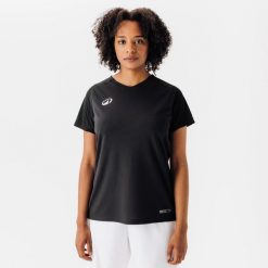 Second Life - Koszulka do piłki nożnej z krótkim rękawem... - Stan Doskonały. Czarne t-shirty sportowe męskie KIPSTA, l, z materiału, bez ramiączek, na fitness i siłownię. Za 29.00 zł.