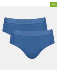 Sloggi Slipy (2 pary) w kolorze niebieskim rozmiar: S. Niebieskie slipki męskie Sloggi, bez wzorów. Za 41.59 zł.
