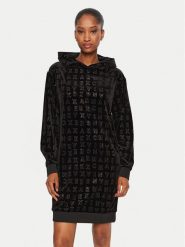 Armani Exchange Sukienka codzienna 6DYA89 YJLGZ 52AL Czarny Regular Fit. Czarne sukienki damskie Armani Exchange, na co dzień, xs, bez wzorów, z syntetyku, bez kołnierzyka, bez ramiączek, proste. Za 499.99 zł.