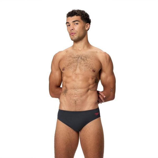 Kąpielówki męskie Speedo Hyperboom Brief. Czarne kąpielówki męskie Speedo, m, bez wzorów, z materiału, na fitness i siłownię. Za 135.99 zł.