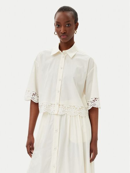 TWINSET Koszula 251TT2093 Écru Loose Fit. Koszule damskie Twinset, bez wzorów, z bawełny, bez kołnierzyka, bez ramiączek. Za 449.99 zł.