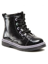 Nelli Blu Kozaki CM170106-34A Czarny. Czarne kozaki dziewczęce Nelli Blu, bez wzorów, ze skóry, bez obcasa. Za 129.99 zł.