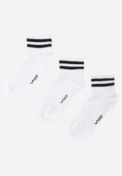 Białe 3-pack Skarpety Sportowe z Bawełną Alohilani. Białe skarpetki męskie Born2be, bez wzorów, z bawełny. Za 29.99 zł.