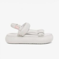 Sandały Puma Mayu Summer Cloud Nimbus Skóra Naturalna. Szare sandały damskie Puma, z materiału, z okrągłym noskiem, bez zapięcia. Za 229.95 zł.