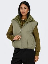 ONLY Dwustronna kamizelka w kolorze zielonym rozmiar: XS. Zielone kamizelki damskie Only, s, z materiału. Za 165.99 zł.