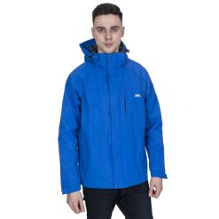 Kurtka Wodoodporna Męska. Niebieskie kurtki męskie Trespass, m, bez wzorów, z materiału, z kapturem. Za 154.99 zł.