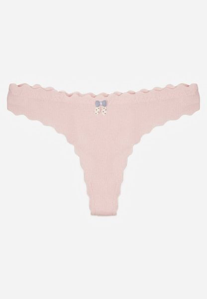 Jasnoróżowe Bawełniane Majtki Stringi z Prążkowanej Tkaniny Eziane. Czerwone stringi damskie Born2be, l, bez wzorów, z bawełny. Za 9.99 zł.