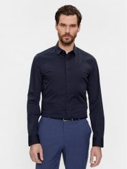 Calvin Klein Koszula K10K110856 Granatowy Slim Fit. Niebieskie koszule męskie CALVIN KLEIN, m, bez wzorów, z bawełny, bez kołnierzyka, bez ramiączek. Za 199.99 zł.