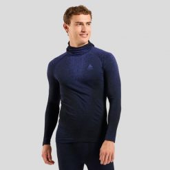 Bielizna termoaktywna z długim rękawem Odlo BL TOP facemask l/s PERFORMANCE. Niebieskia bielizna termoaktywna męska Odlo, l, bez wzorów, z elastanu. Za 519.99 zł.