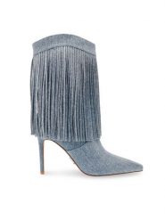 Steve Madden Kowbojki Delray Bootie SM11002946-04004-48K Niebieski. Niebieskie botki damskie Steve Madden, z materiału, bez obcasa, na szpilce, bez zapięcia. Za 989.99 zł.