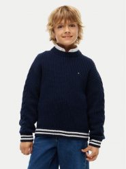 Tommy Hilfiger Sweter KB0KB10629 Granatowy Regular Fit. Niebieskie swetry chłopięce Tommy Hilfiger, bez wzorów, bez kołnierzyka. Za 329.99 zł.
