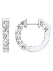 Diamonds lab grown Złote kolczyki-kreole z diamentami rozmiar: onesize. Szare kolczyki damskie Diamonds lab grown, z diamentem, złote. Za 6,168.99 zł.