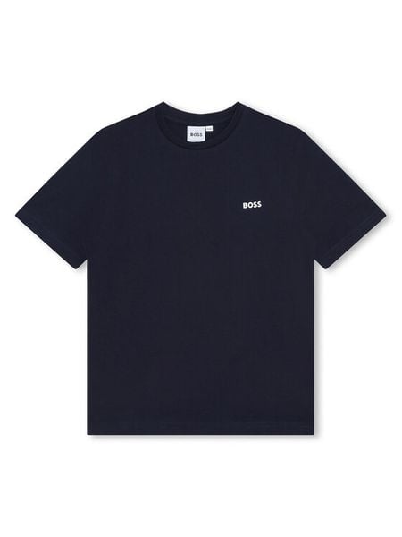 Boss T-Shirt J25P23 D Granatowy Regular Fit. Niebieskie t-shirty chłopięce Boss, bez wzorów, z bawełny, bez ramiączek. Za 109.99 zł.