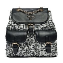 Plecak Guess. Czarne plecaki damskie Guess, z aplikacjami. Za 179.99 zł.