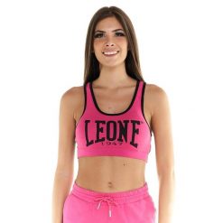 Podstawowy damski top Leone. Czerwone topy damskie LEONE 1947 APPAREL, l, bez wzorów, z tkaniny, bez kołnierzyka. W wyprzedaży za 88.95 zł.