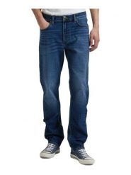 MESKIE SPODNIE LEE WEST SUMMER BLUE 112378738. Niebieskie spodnie materiałowe męskie Lee, bez wzorów, z jeansu. Za 219.99 zł.
