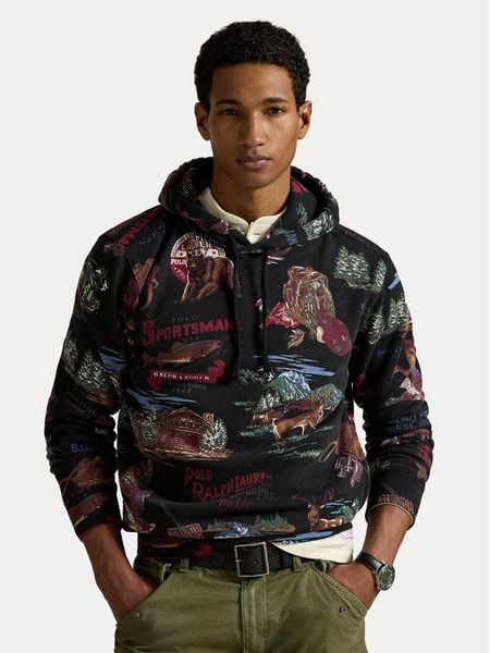 Polo Ralph Lauren Bluza 710980790001 Czarny Regular Fit. Czarne bluzy bez kaptura męskie Polo Ralph Lauren, m, z bawełny. Za 1,109.00 zł.