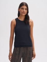 OPUS Top w kolorze granatowym rozmiar: 38. Niebieskie topy damskie Opus, bez wzorów, bez kołnierzyka. Za 100.99 zł.