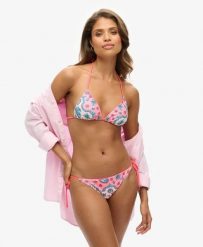 Superdry Figi bikini Tie Side Cheeky Pink Bandana. Czerwone bikini damskie Superdry., bez wzorów. Za 120.85 zł.