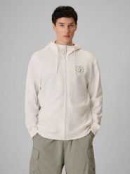 4F Bluza dresowa regular z kapturem męska - biała XL. Białe bluzy z kapturem męskie 4f, m, z dresówki. W wyprzedaży za 99.99 zł.