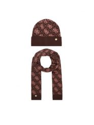 Guess Zestaw szalik i czapka GFBOX WP6401 Brązowy. Brązowe czapki zimowe damskie Guess, z wiskozy. Za 294.99 zł.