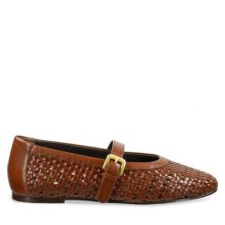 Baleriny Gant. Brązowe baleriny damskie Gant, bez wzorów, bez obcasa. Za 459.99 zł.