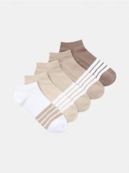 Prążkowane skarpetki stopki 5 pack - wielobarwny. Skarpetki męskie Sinsay, bez wzorów, prążkowane. Za 15.99 zł.