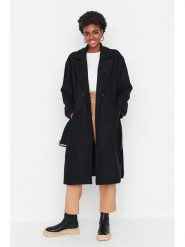 Trendyol Płaszcz przejściowy w kolorze czarnym rozmiar: 36. Czarne płaszcze damskie Trendyol, bez wzorów, z tkaniny. Za 65.99 zł.