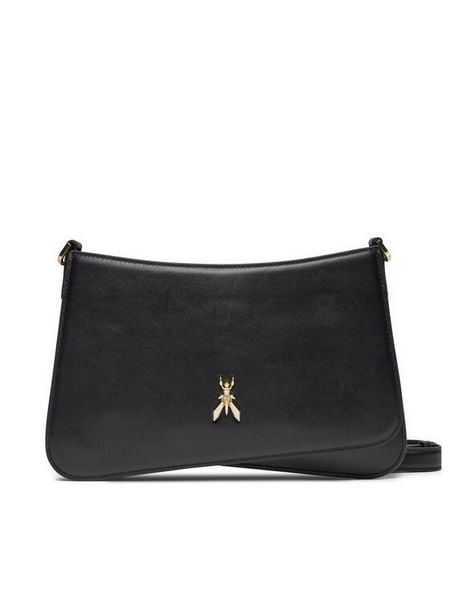 Patrizia Pepe Torebka 2B0101/L132-K103 Czarny. Czarne listonoszki damskie Patrizia Pepe, bez wzorów, ze skóry, bez dodatków. Za 1,289.00 zł.