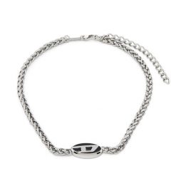 Naszyjnik Diesel. Szare naszyjniki damskie Diesel, srebrne. Za 399.99 zł.