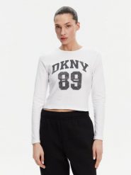 DKNY Sport Bluzka DP4T9979 Biały Regular Fit. Białe bluzki sportowe damskie DKNY Sport, xs, bez wzorów, z bawełny, bez ramiączek. Za 89.99 zł.