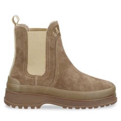 Sztyblety Gant. Brązowe botki damskie Gant, bez obcasa, na płaskiej podeszwie, bez zapięcia. Za 579.99 zł.