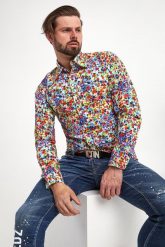 Koszula męska w kwiaty DSQUARED2. Koszule męskie Dsquared2, m, bez wzorów, bez kołnierzyka, bez ramiączek. W wyprzedaży za 1,630.85 zł.