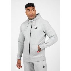Leon Bluza z kapturem zapinana na suwak - Szary. Szare bluzy sportowe męskie GORILLA WEAR, bez wzorów, bez kołnierzyka, bez ramiączek. Za 297.00 zł.