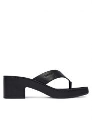 Calvin Klein Japonki Block Heel Sndl Thong Lth HW0HW02913 Czarny. Czarne klapki damskie CALVIN KLEIN, bez wzorów, ze skóry, bez obcasa. Za 569.99 zł.