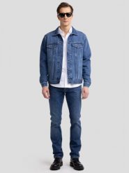 Kurtka męska jeansowa niebieska Charlie 489. Niebieskie kurtki męskie Big Star, l, bez wzorów, z denimu, klasyczne, bez kaptura. Za 399.99 zł.