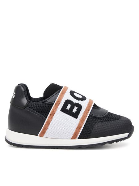 BOSS Sneakersy J52157 S Czarny. Czarne buty sportowe chłopięce Boss, bez wzorów, ze skóry, bez zapięcia. Za 259.99 zł.