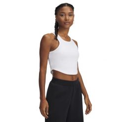 Damski tank top Under Armour Rival Rib. Białe topy damskie Under Armour, s, bez wzorów, z materiału, bez ramiączek. Za 127.60 zł.