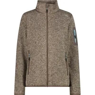 Kurtka Fleece CMP Damska Knit-Tech 100% Poliester – 04QV Toffee-Cream. Białe kurtki damskie CMP, bez wzorów, z materiału, bez kaptura. Za 281.40 zł.