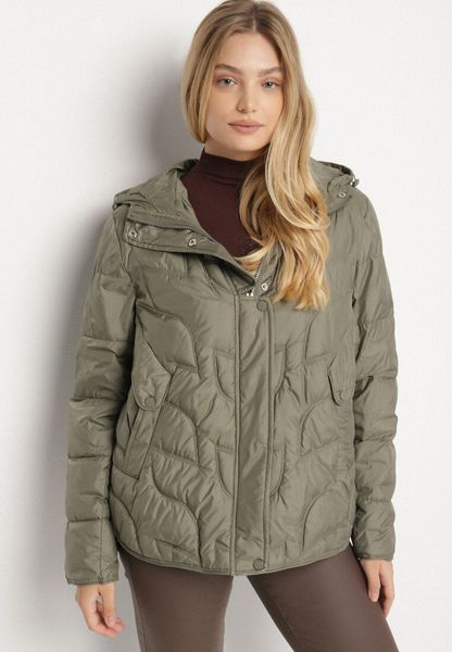 Jasnozielona Pikowana Kurtka Przejściowa o Klasycznym Kroju z Kapturem Tavitte. Zielone kurtki damskie Born2be, plus size, z aplikacjami, z jeansu, z kapturem. Za 209.99 zł.